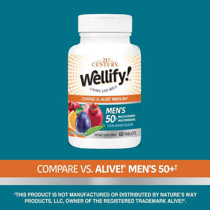 21st Century Wellify Men's 50+ Multivitamins with Minerals, 65 Count