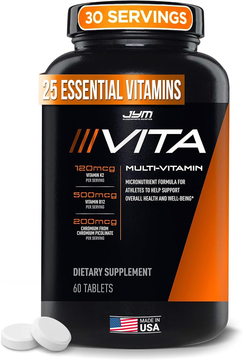 Vita JYM Daily Multivitamin and Mineral Support for Men and Women, 60 Tablets - görsel 1