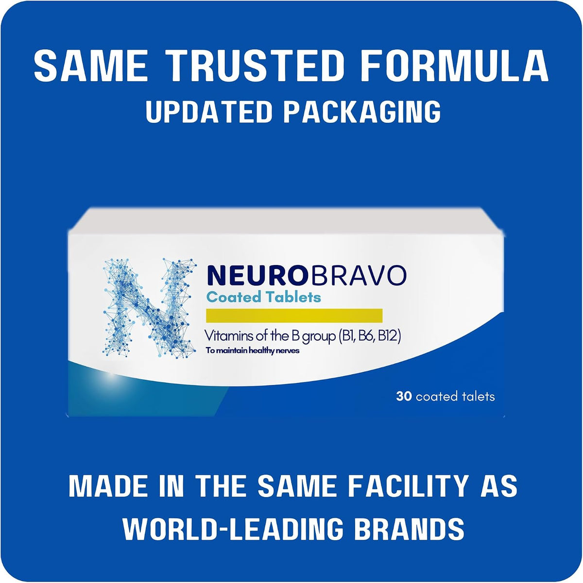 Neurobravo Vitamin B1, B6, B12 Tablets for Nerve Health - görsel 1