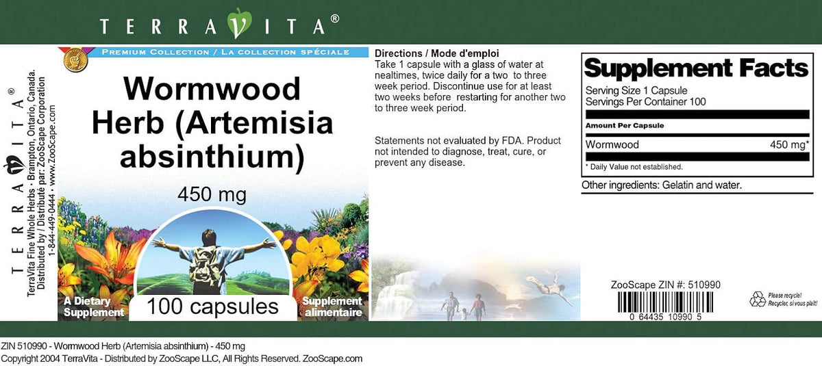 Wormwood Herb (Artemisia Absinthium) – 450 mg (100 Capsules) - görsel 4