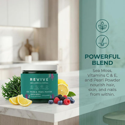 Balmbare Revive Sea Moss Gummies – For Hair, Skin & Nail Health (60 Count)