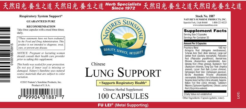 Nature's Sunshine Lung Support - 100 Capsules - görsel 2