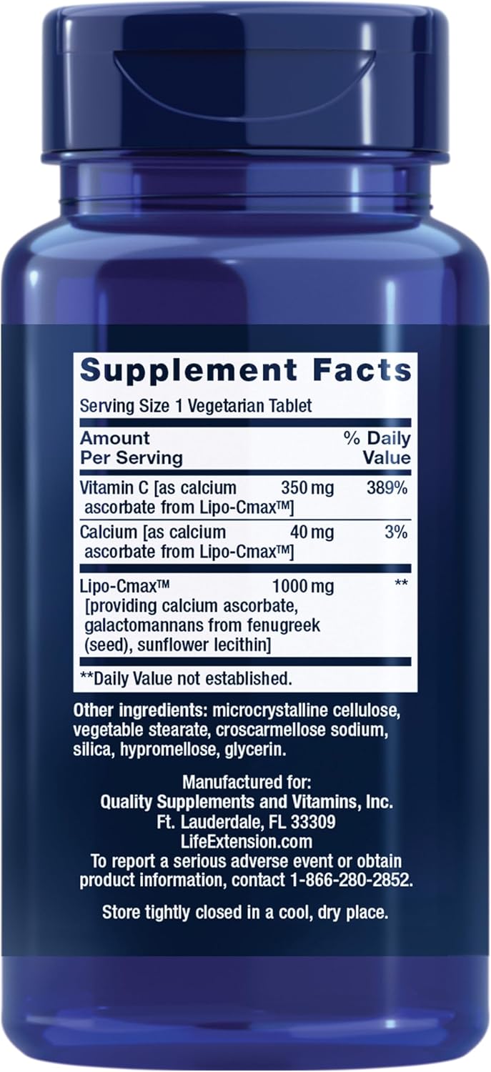 Life Extension Vitamin C 24-Hour Liposomal Hydrogel Formula, 60 Tablets - görsel 2