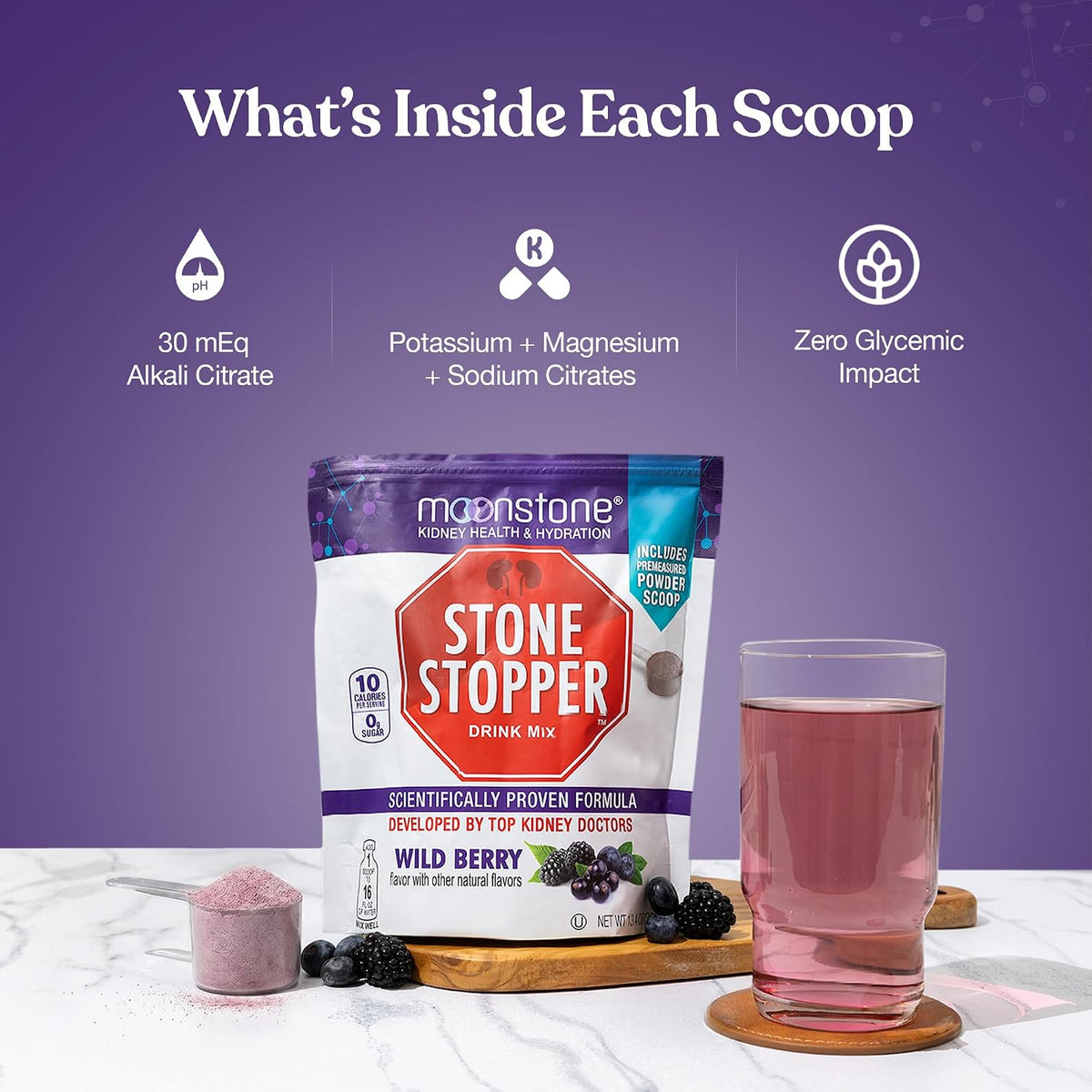 Moonstone Stone Stopper Drink Mix, Wild Berry - görsel 8