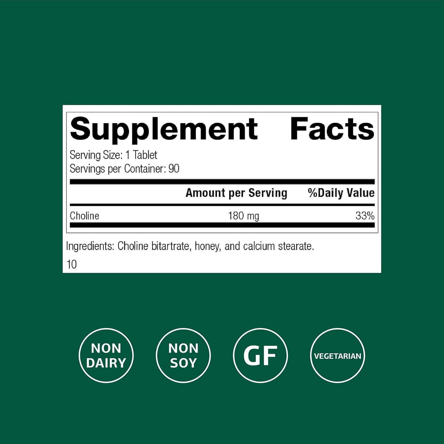 Standard Process Choline - Supports Healthy Fat Metabolism, Liver Health & Nervous System Function - Gluten-Free, Non-Dairy & Vegetarian -180 mg, 90 Tablets - görsel 2