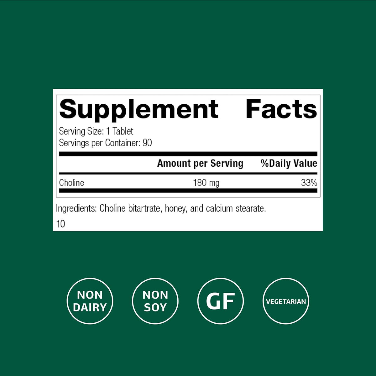 Standard Process Choline - Supports Healthy Fat Metabolism, Liver Health & Nervous System Function - Gluten-Free, Non-Dairy & Vegetarian -180 mg, 90 Tablets - görsel 2