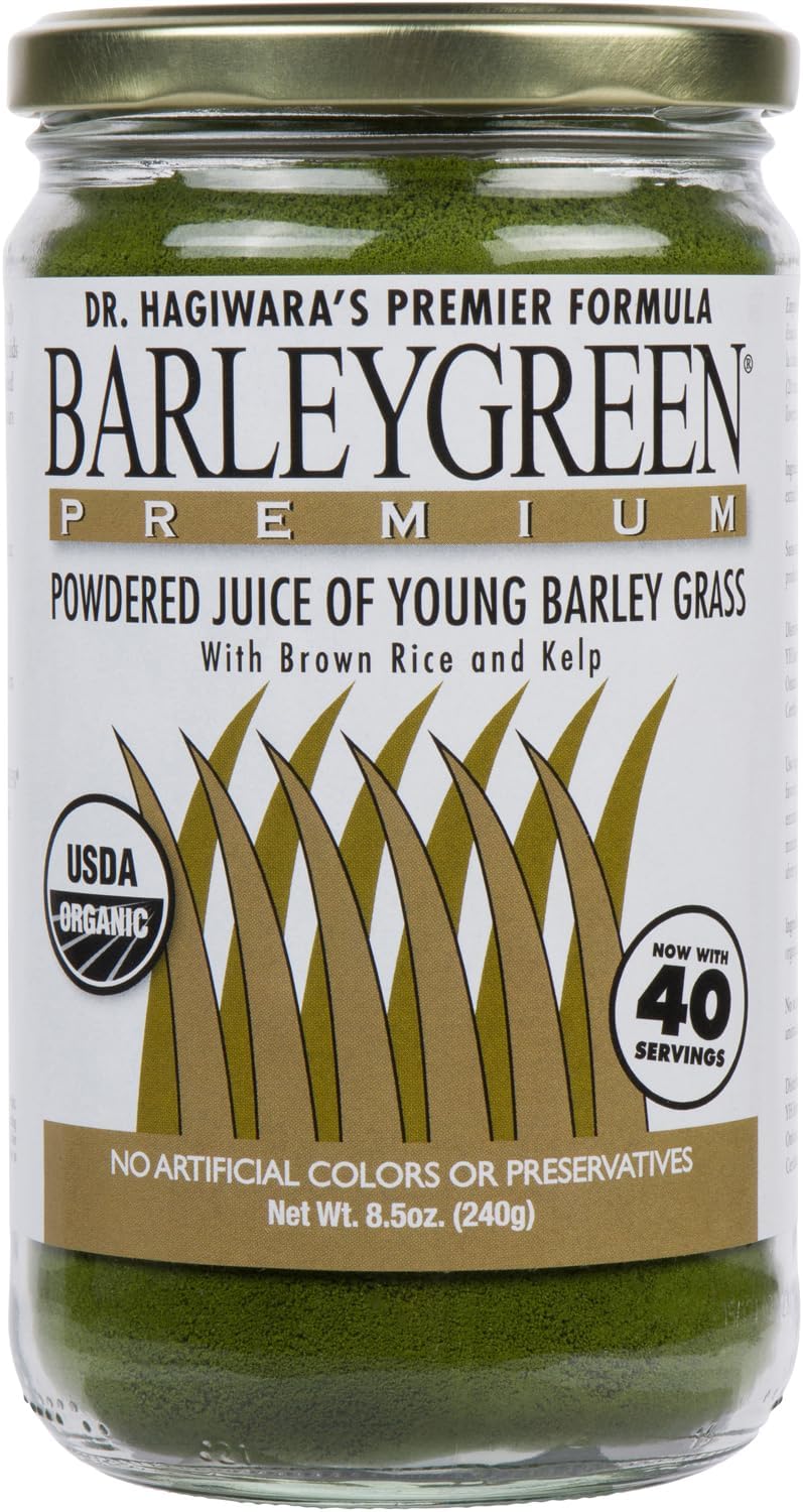 Dr. Hagiwara's Original Premium Barley Grass Juice Powder with Kelp - Organic, 240g - görsel 1