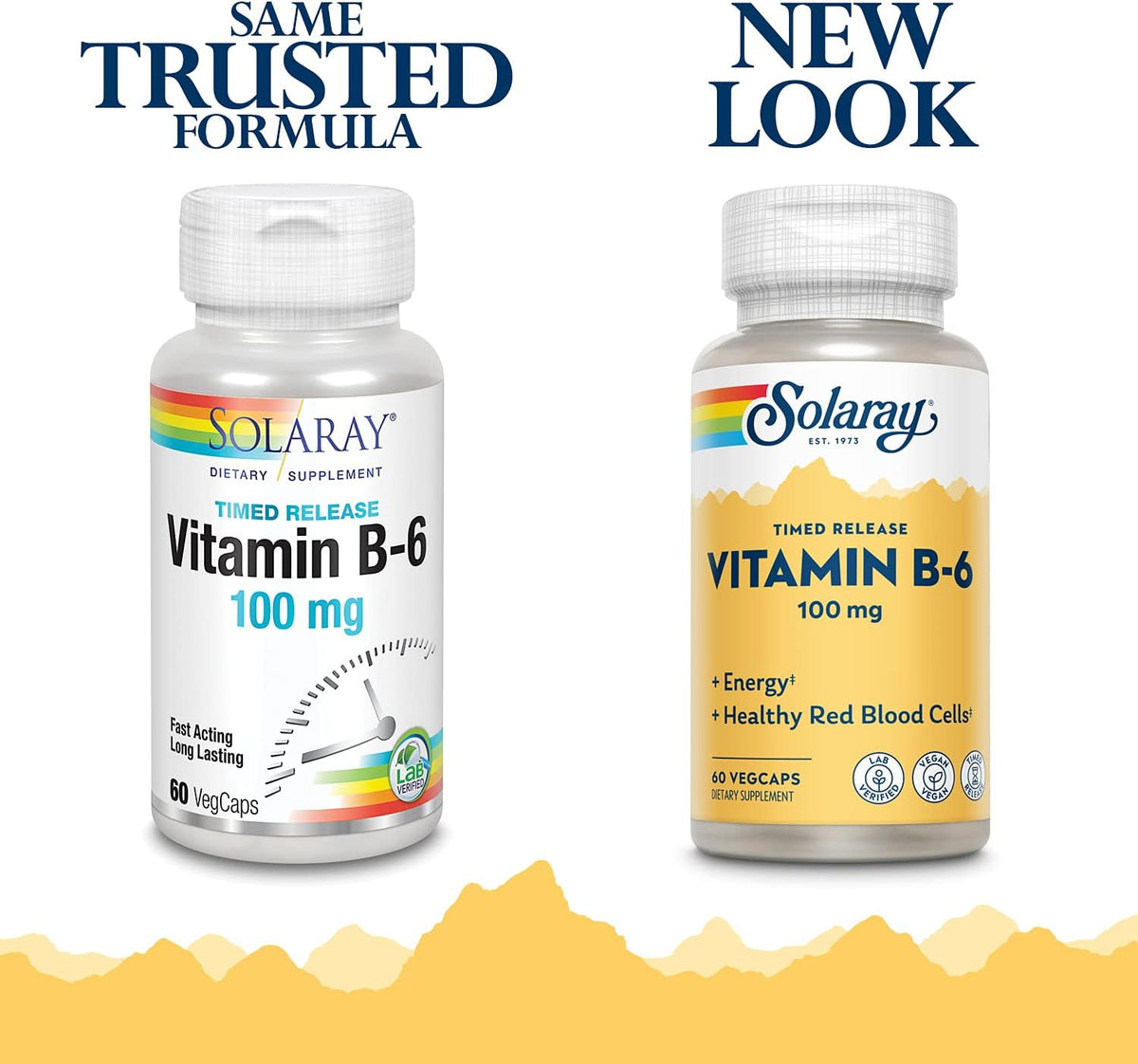 SOLARAY Vitamin B6 100mg Timed Release | Vegan | 60 VegCaps - görsel 2
