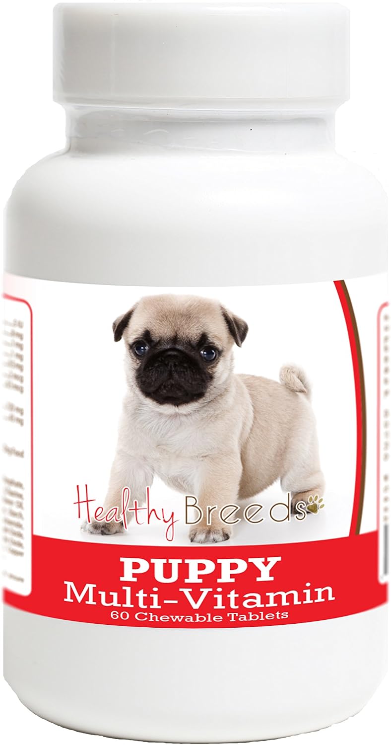 Healthy Breeds Pug Puppy Multivitamin Tablets, 60 Count - görsel 1