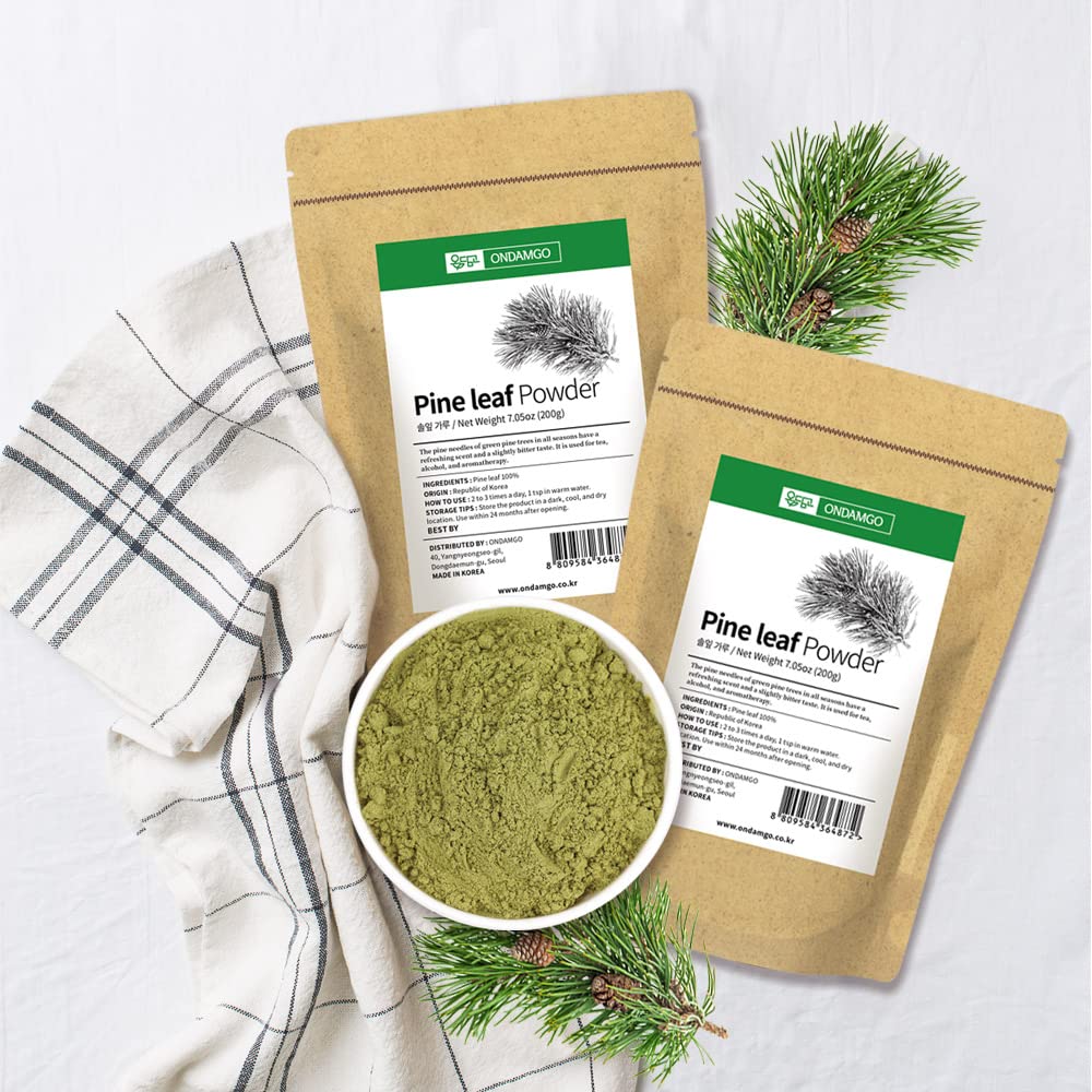 ONDAMGO Natural Pine Needles Tea Powder - 100% Pine Leaf Powder (200g) - görsel 4