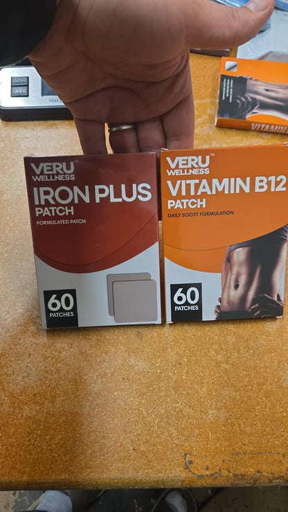 Veru Wellness Energy Boost Duo Lifestyle Patches - B12, Iron - Self-Adhesive - 42 Day Supply (120 Patches)