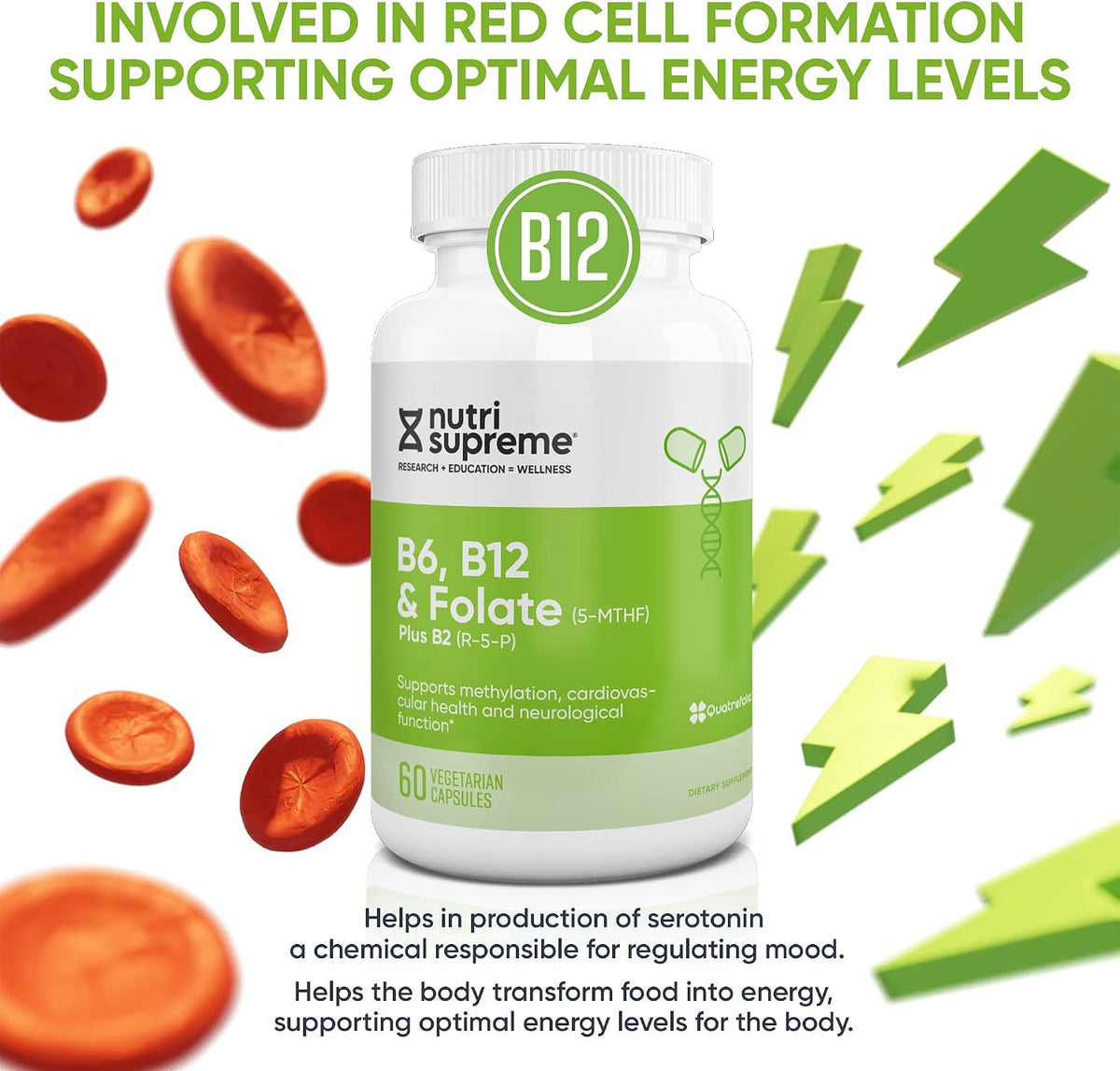 Nutri Supreme Folate with B6 and B12, 60 Wafers - görsel 6