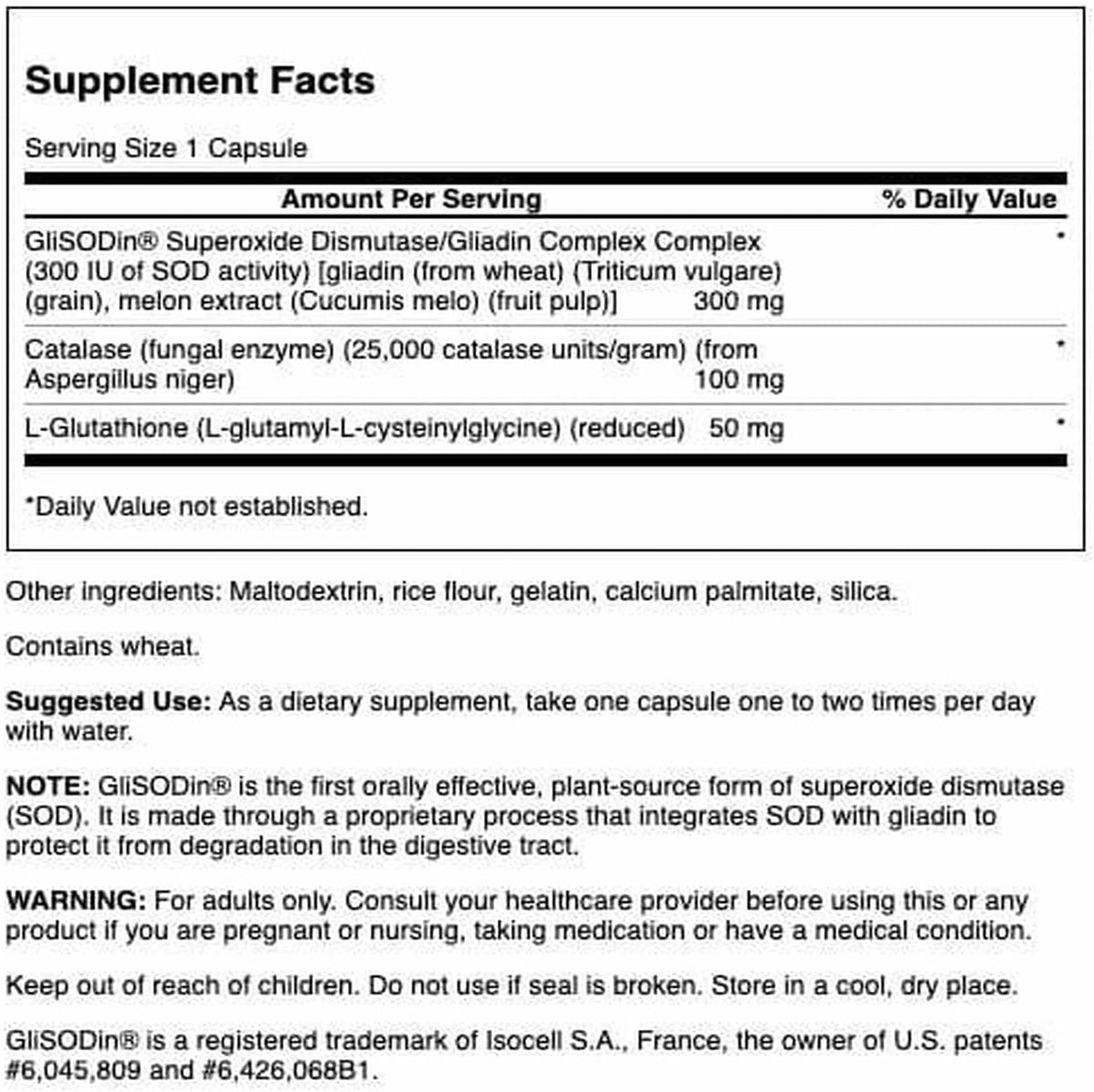 Swanson SOD Gliadin Complex (Glisodin) - 60 Capsules - görsel 2