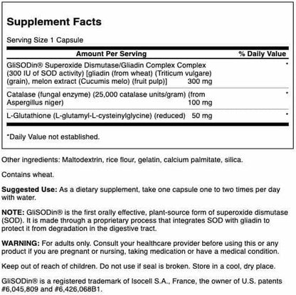 Swanson SOD Gliadin Complex (Glisodin) - 60 Capsules