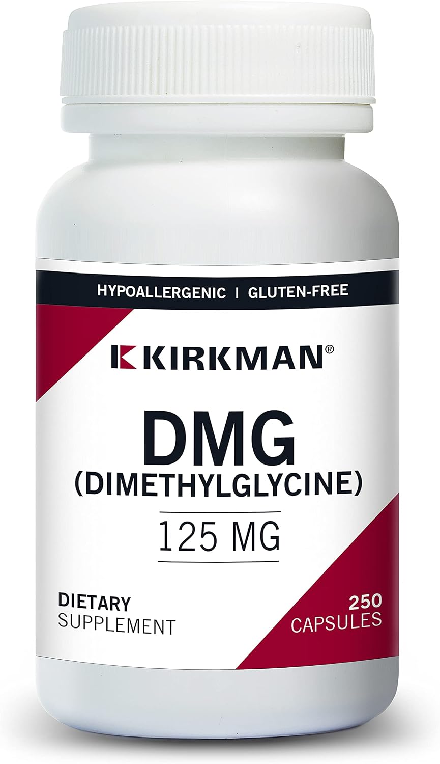 Kirkman – DMG (Dimethylglycine) 125 mg – Hypoallergenic – 250 Vegetarian Capsules - görsel 1