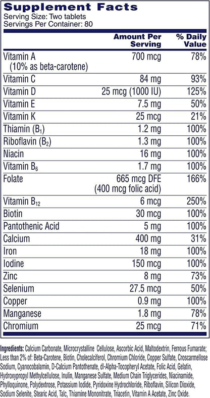 One A Day Women's Petites Multivitamin, Easy-to-Swallow Small Tablets, 160 Tablets