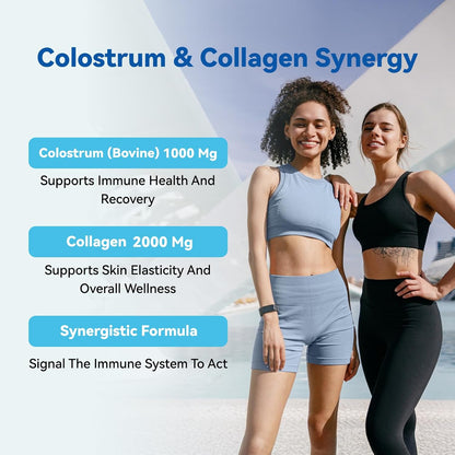 Inner Brightness Bovine Colostrum and Collagen Powder – Gut Health, Immune Support, Beauty Food Supplement (Unflavoured, 30 Servings)