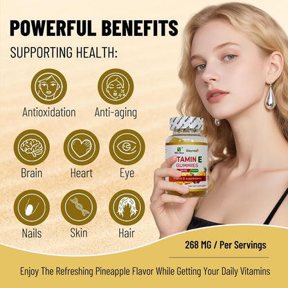 Wins Town Vitamin E Gummies 268mg (400IU), Vegan, 60 Gummies