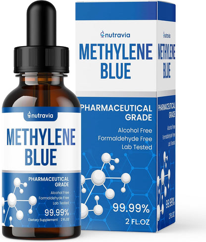 Nutravia Methylene Blue Pharmaceutical Grade – Lab Tested – USA-made – Liquid Drops (60ml)