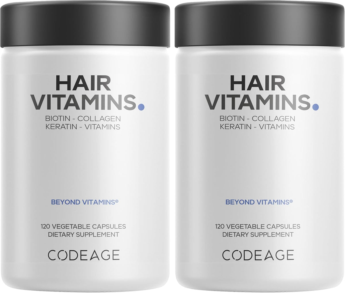 Codeage Hair Vitamins - 10,000 mcg Biotin with Keratin, Collagen and More - 120 Capsules - görsel 10