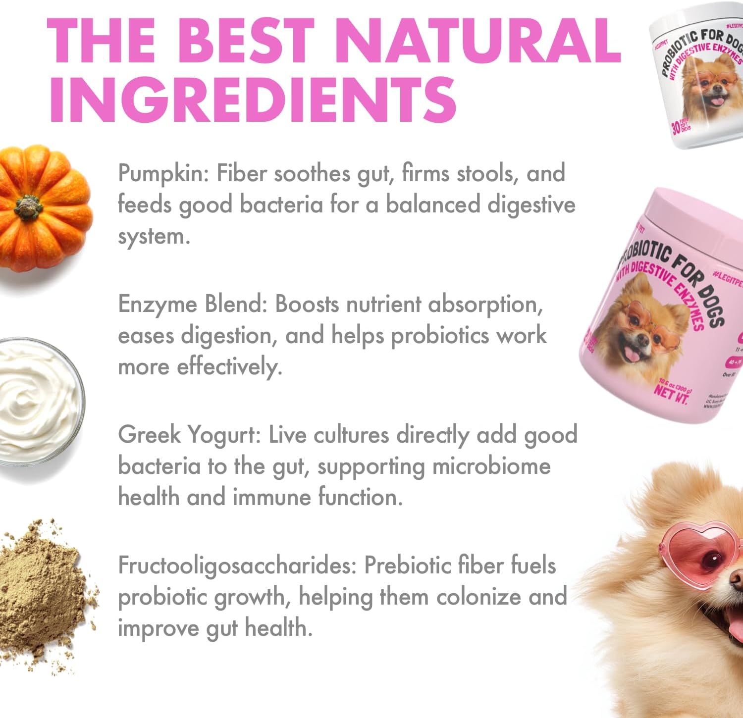 LEGITPET Probiotics for Dogs - Digestive Enzymes & Prebiotics - 30 Soft Chews - görsel 5