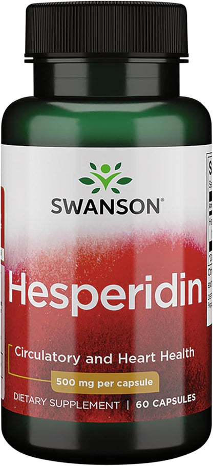 Swanson Hesperidin - Citrus-Derived Flavonoid - Cardiovascular & Muscle Recovery Support - 60 Capsules Food Supplement