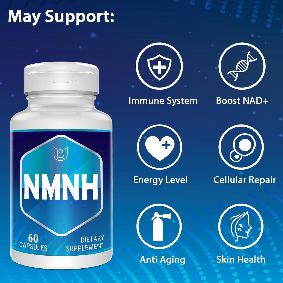 Ucessuyy NMNH (Dihydronicotinamide Mononucleotide) – NAD+ Booster for Healthy Ageing, Energy & Focus – 120 Capsules - görsel 2