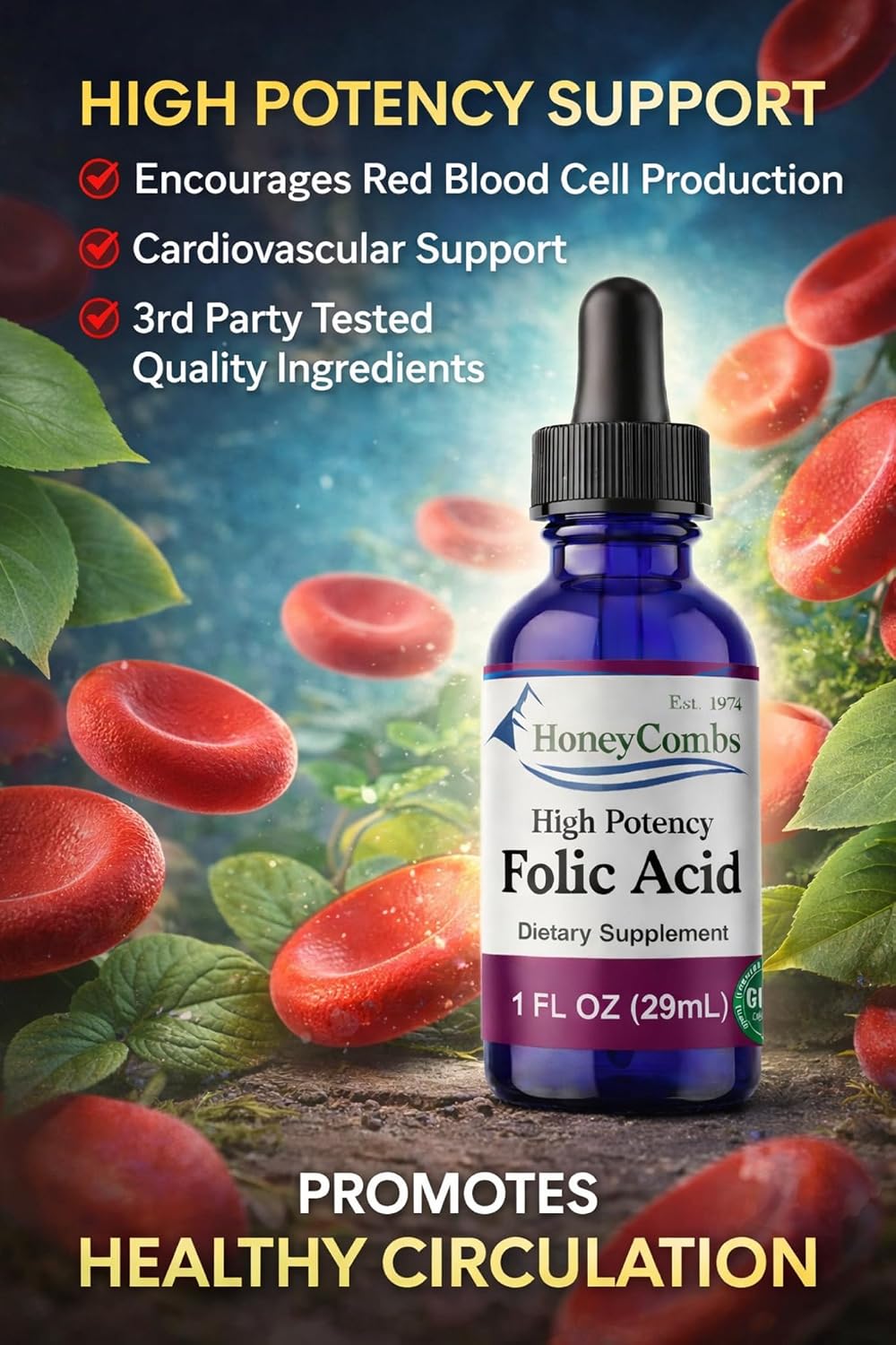 Vitamin B9 (Folic Acid) Liquid Drops – Alcohol-Free, Vegan, Gluten-Free - görsel 5