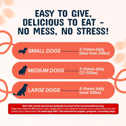 Turkey Tail Mushroom Chews for Dogs with Organic Real Turkey Tail™ – 8:1 Extract Blend (120 Chews)