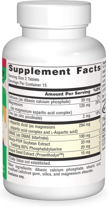 Source Naturals Attentive Child – Cognitive Nutrients for Active Children – Focus & Attention with DMAE, Magnesium, Zinc & Grape Seed Extract – 30 Tablets