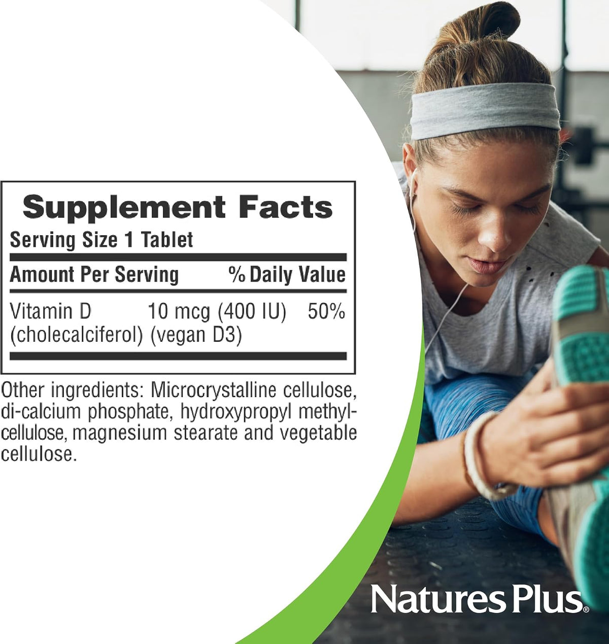 NaturesPlus Vitamin D3 400 IU - 90 Water-Dispersible Tablets - Bone Health & Immune Function - görsel 5