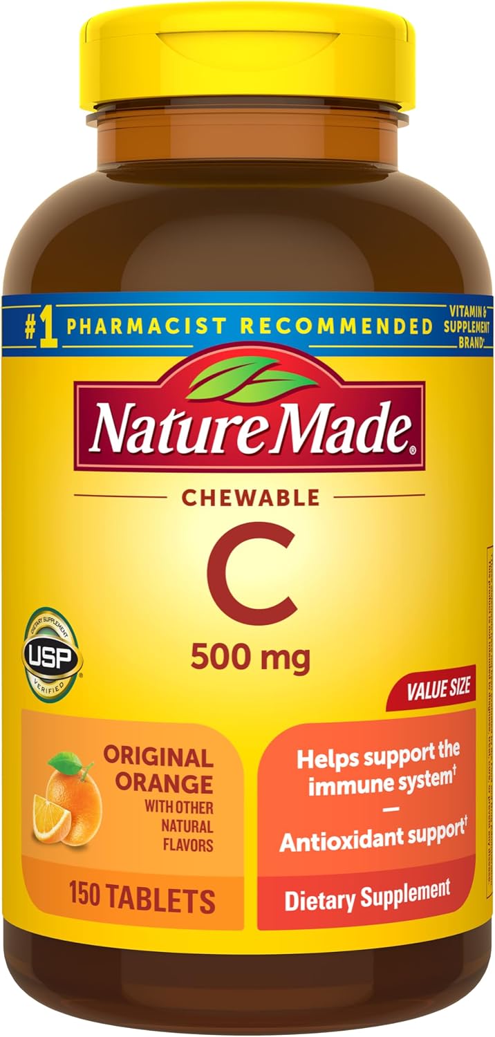 Nature Made Vitamin C 500 mg Chewables, Orange, 150 Tablets - görsel 1