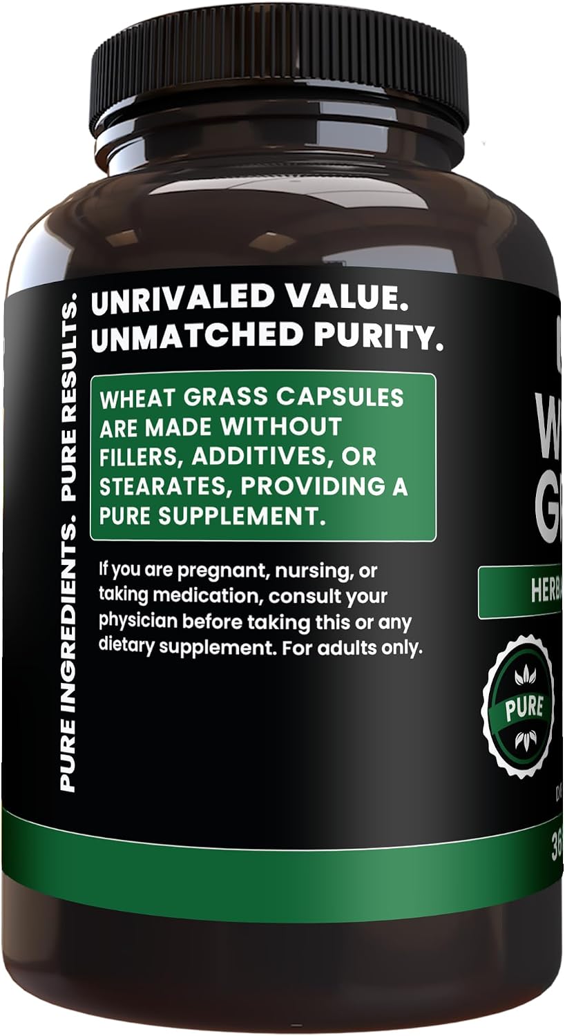 Pure Original Ingredients Wheat Grass (365 Capsules) - No Fillers, Lab Verified - görsel 3