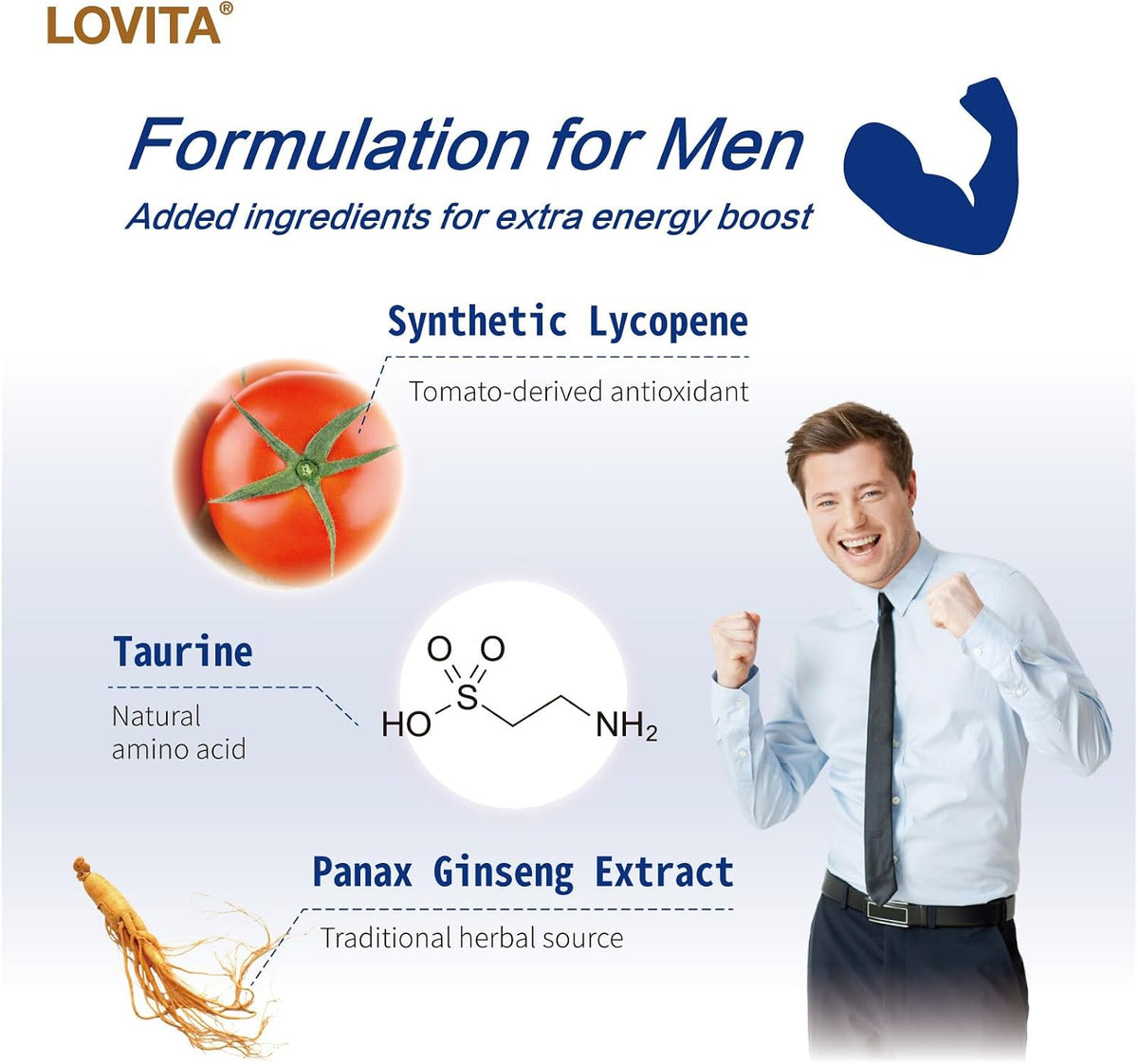 LOVITA Timed-Release B Complex for Men, 60 Vegetarian Tablets - görsel 5