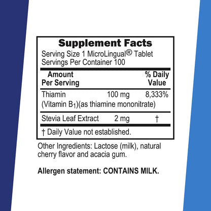 Superior Source B-1 100 mg – Vitamin B1 (Thiamine) Sublingual Tablets