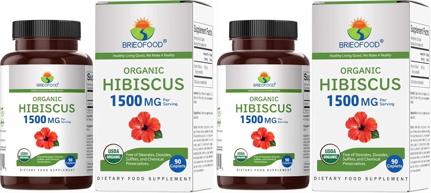 Organic Hibiscus 1500mg, 45 Servings, Vegetarian, Gluten-free, 90 Vegetarian Tablets - görsel 7