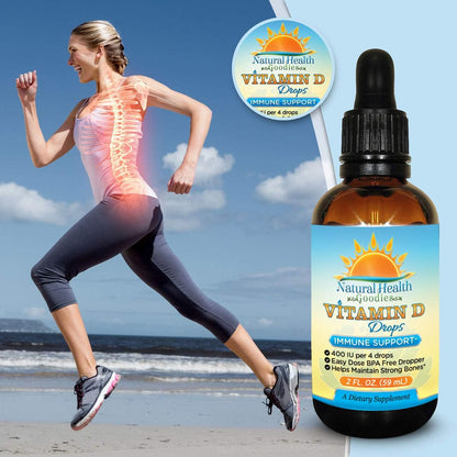 Natural Health Goodies Vitamin D3 Drops – 60 ml Liquid D3 Supplement