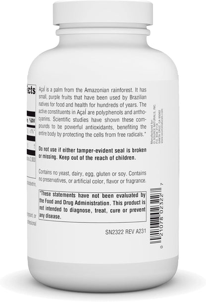 Source Naturals Acai Extract, Superantioxidant from the Amazon* - 500 mg - 240 Vegan Capsules