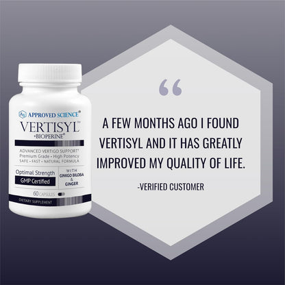 Approved Science VertiSyl - Ginkgo Biloba, Ginger, Vitamin D3, BioPerine - 60 Capsules