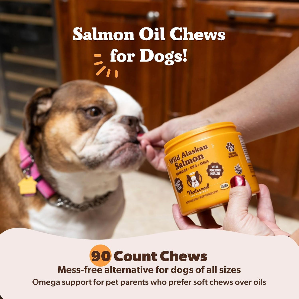Natural Dog Company Wild Alaskan Salmon Chews – Omega-3 Fish Oil Supplement, 90 Chews - görsel 4