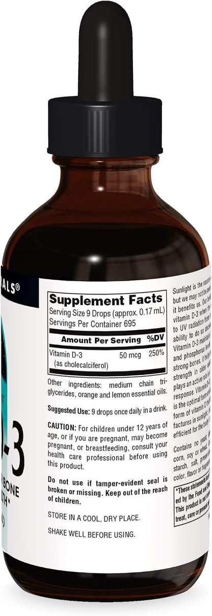 Source Naturals Vitamin D-3 Liquid Drops, 2000 IU, 118 ml