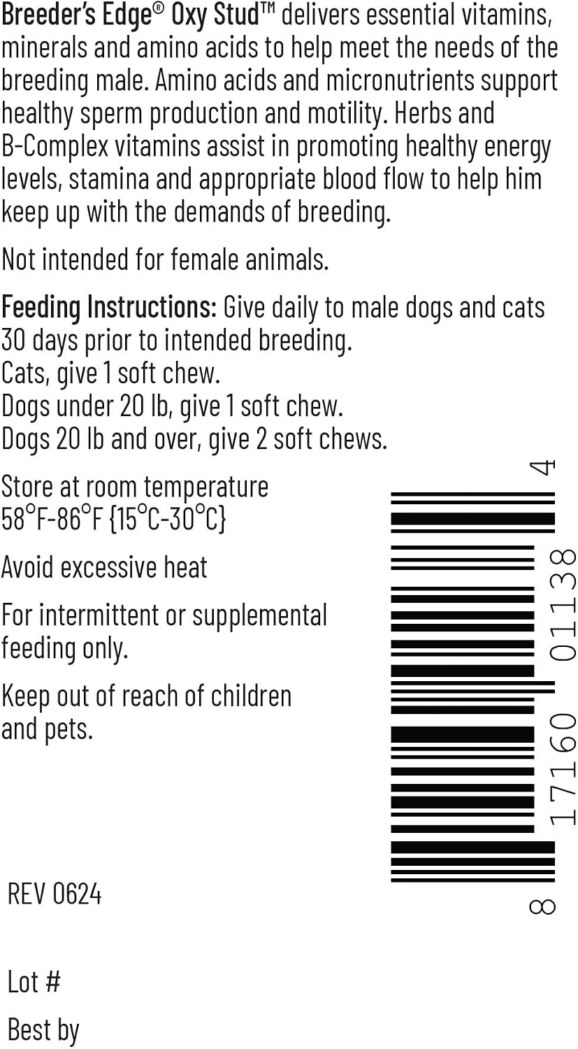 Breeder’s Edge Oxy Stud Male Supplement for Dogs & Cats – 60 Soft Chews - görsel 7