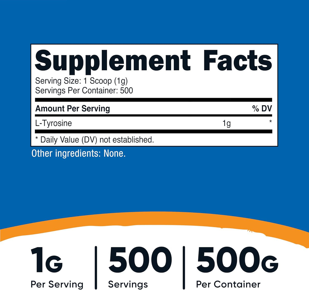 Nutricost L-Tyrosine Powder 500 Grams - Pure L-Tyrosine, 1000mg Per Serving - görsel 2