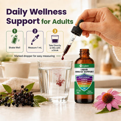 Cofure Zinc Quercetin Vitamin C D3 Liquid Immune Support with Organic Echinacea and Elderberry