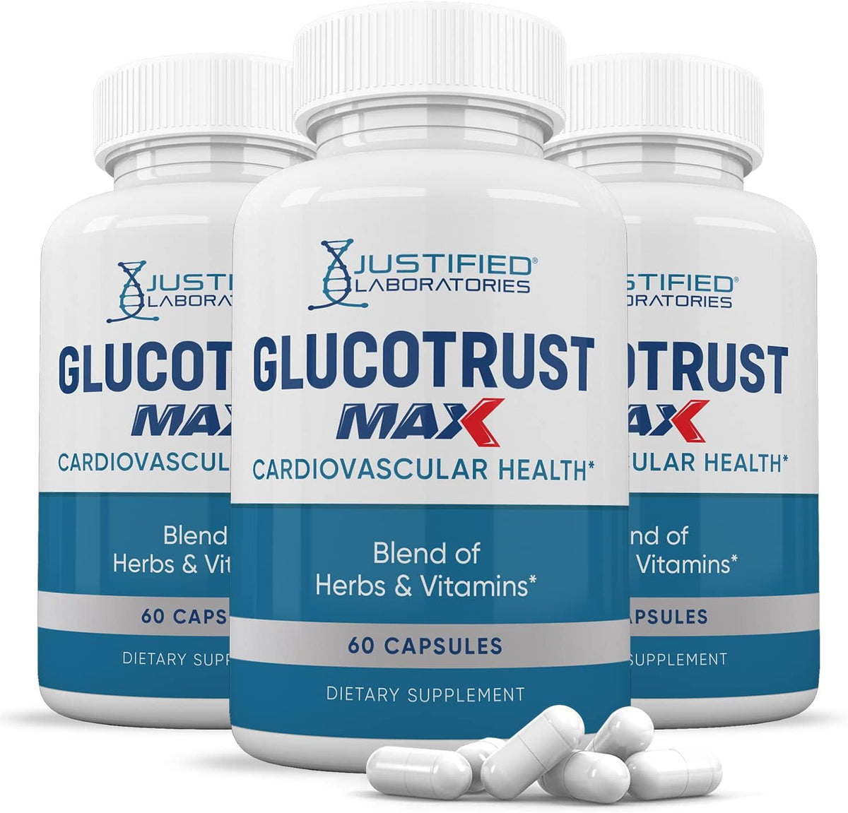 Justified Laboratories Glucotrust Max 1295mg Formula – Blood Sugar Support Supplement, 300 Capsules - görsel 8