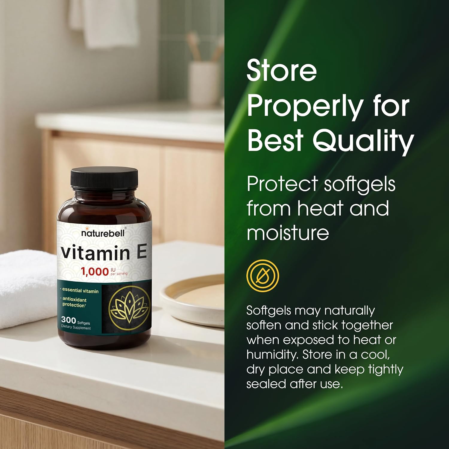 NatureBell Vitamin E 1,000 IU - 300 Soft gel capsules (5-Month Supply) - görsel 6