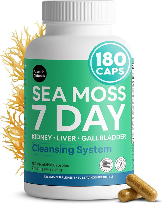 Atlantic Naturals Sea Moss Capsules – 7-Day Herbal Blend for Liver & Gallbladder Health