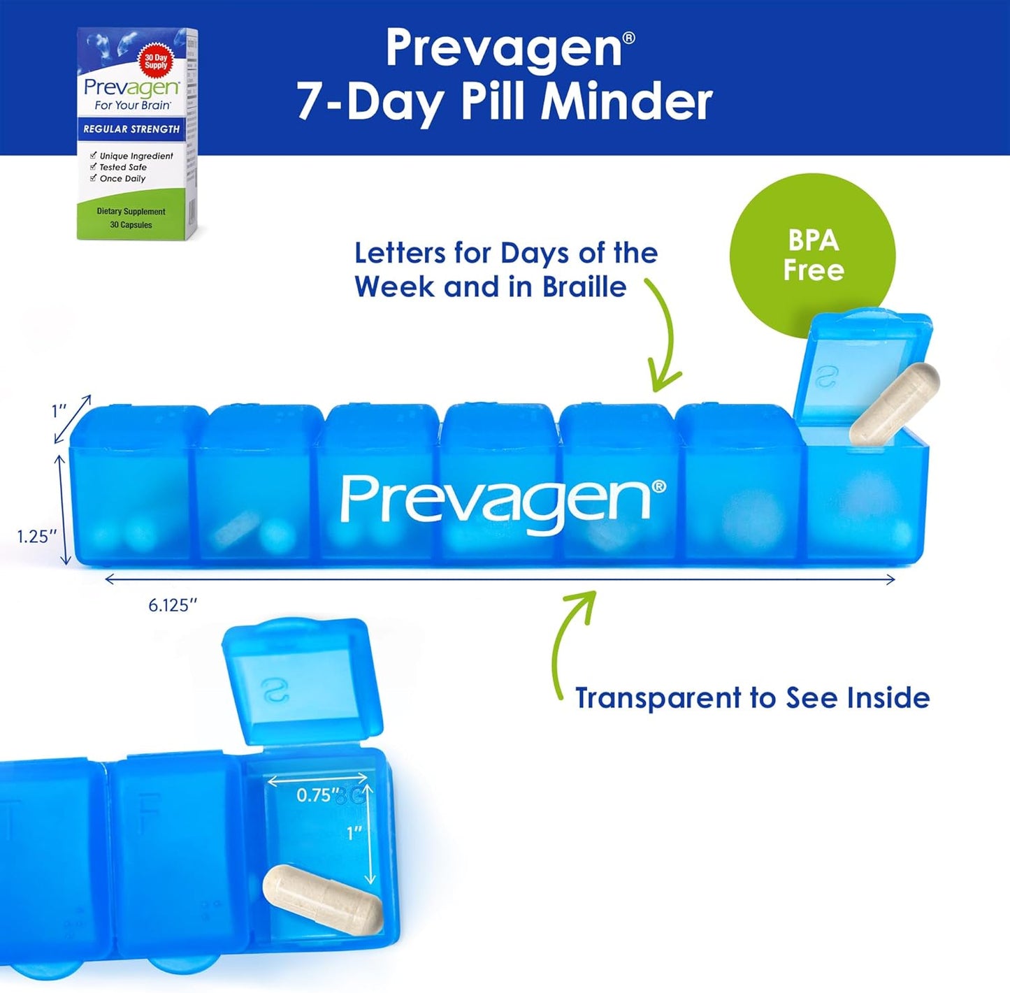Prevagen Regular Strength - 30 Capsules (1 Month's Supply) with 10mg Apoaequorin & Vitamin D3 - görsel 5