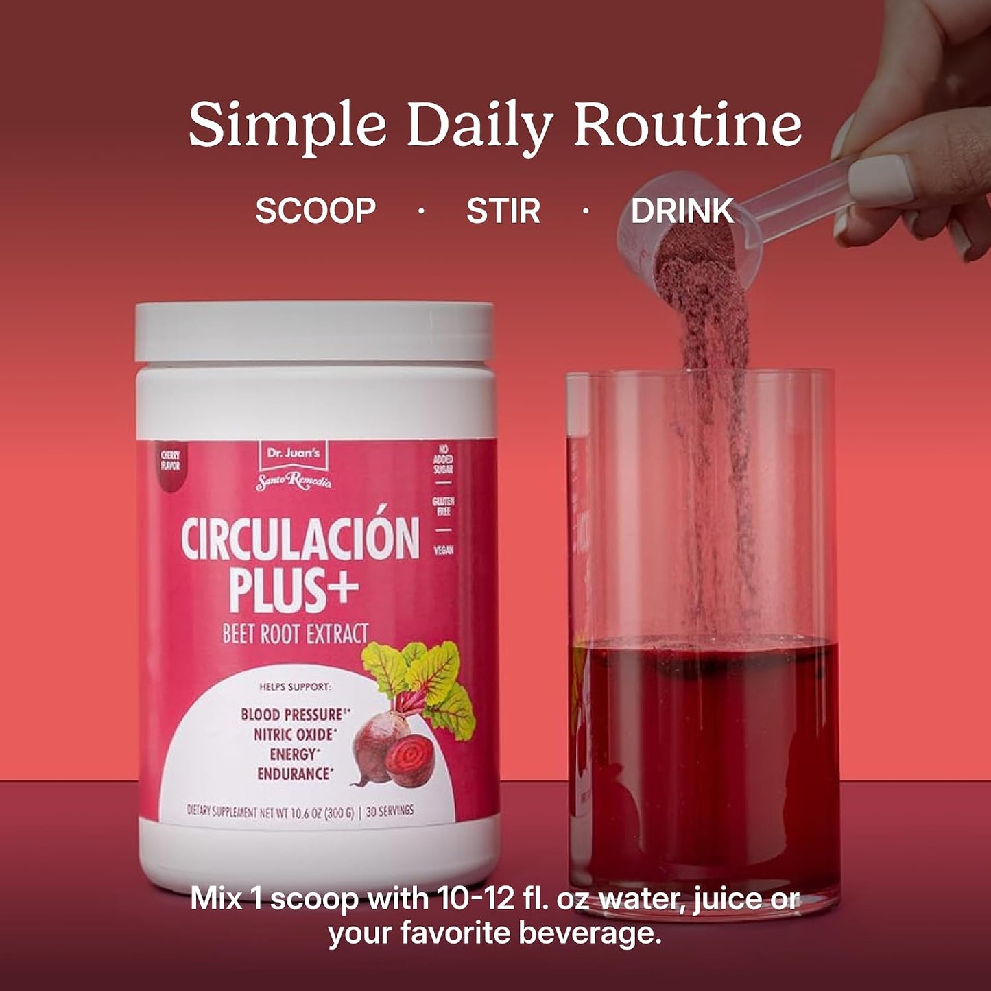 Santo Remedio Circulación Plus with Beet Extract – Nitric Oxide & Circulation Support Drink, Energy & Stamina Support, Cherry Flavour – Vegan Superfood Supplement – 30 Servings - görsel 6