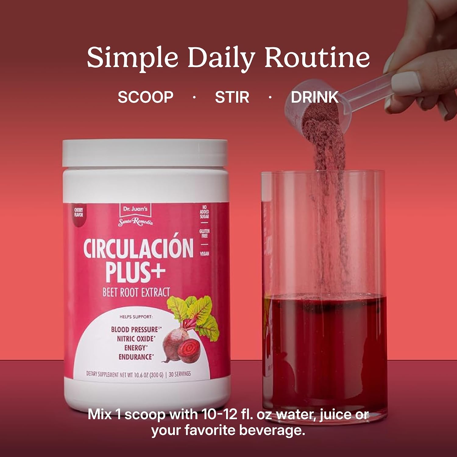 Santo Remedio Circulación Plus with Beet Extract – Nitric Oxide & Circulation Support Drink, Energy & Stamina Support, Cherry Flavour – Vegan Superfood Supplement – 30 Servings - görsel 6